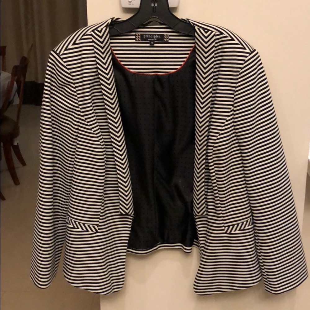 Black & white striped blazer